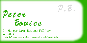 peter bovics business card